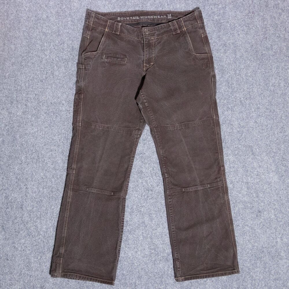 Dovetail Workwear Double Knee Day Construct Brown Utility Pants 14/30 (34x30)